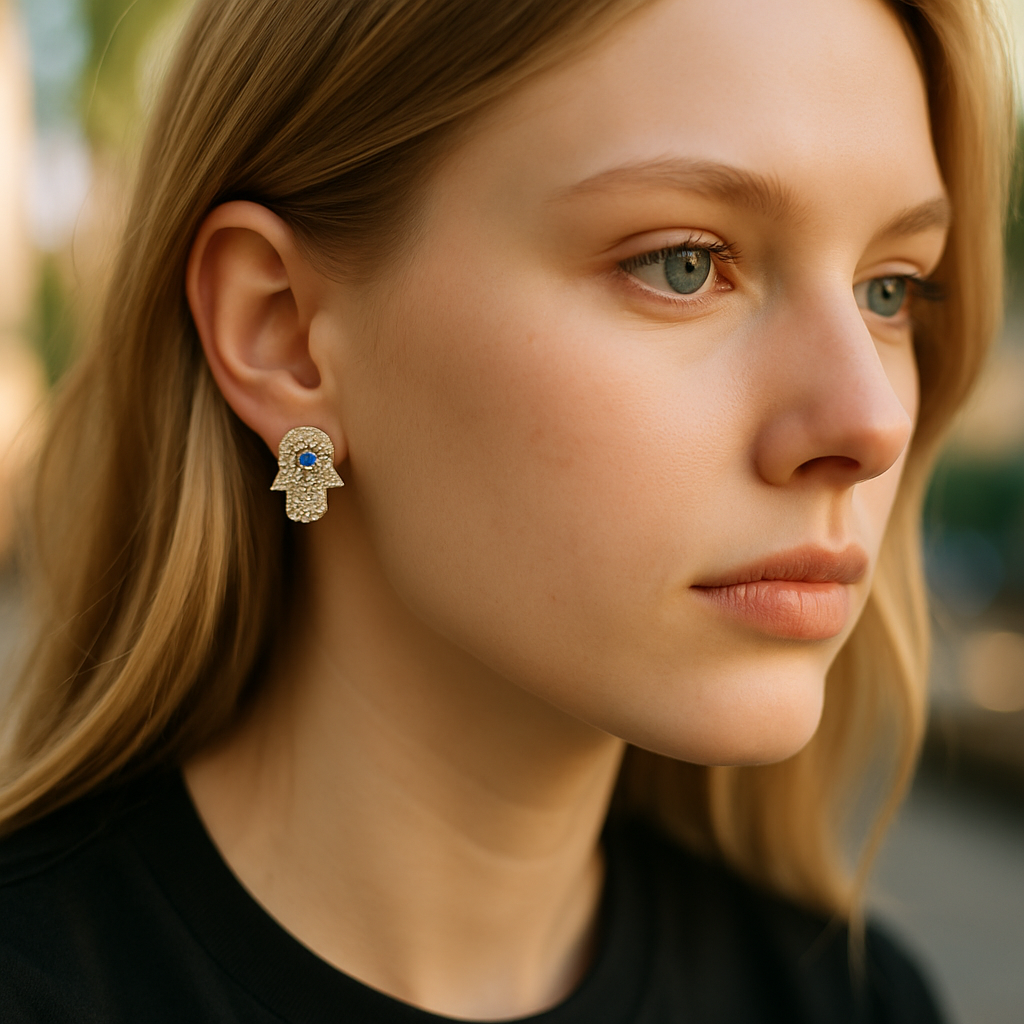 Hamsa Hand Earrings Protection