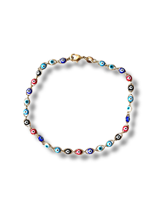 MultiColored Evil Eye Anklet
