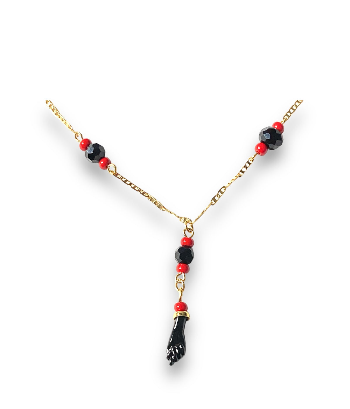 Azabache Gold Filled Necklace Protection