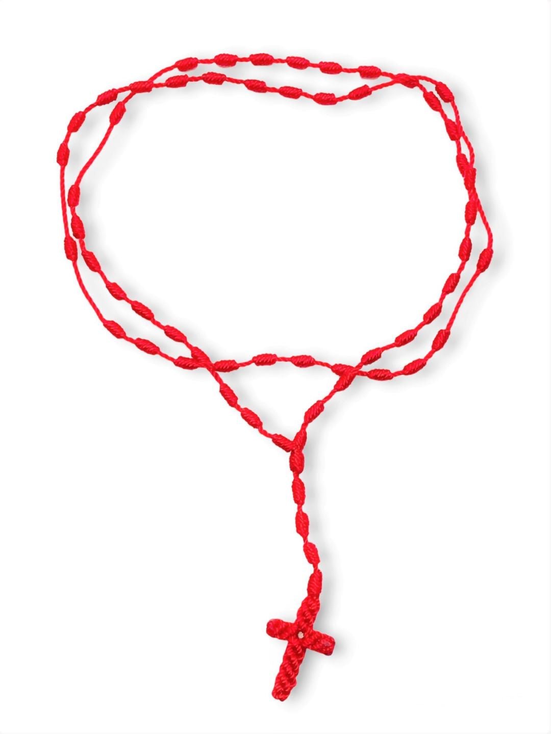 Red Rosary Cross